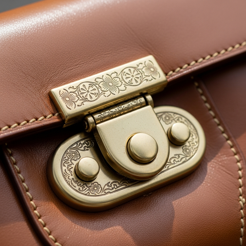 نمایش قفل و یراق‌آلات کیف چرم